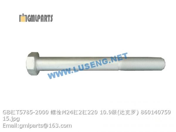 ,860140759 GB/T5785-2000 BOLT M24/2/220