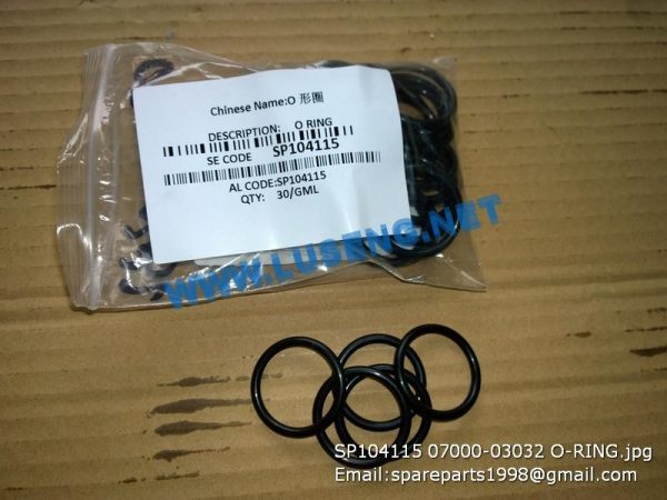 LIUGONG SPARE PARTS,SP104115,O RING,SP104115 O RING LIUGONG SPARE PARTS 07000-03032